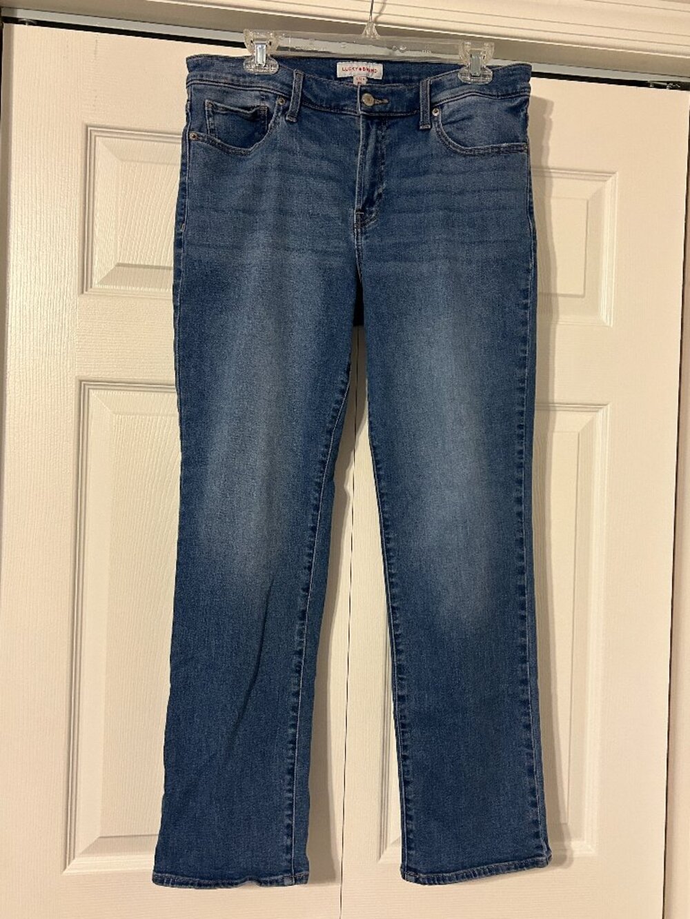 Womens LUCKY BRAND Sz 14 Blue Denim Sweet Mid Rise Straight Leg Jeans 34 x 30